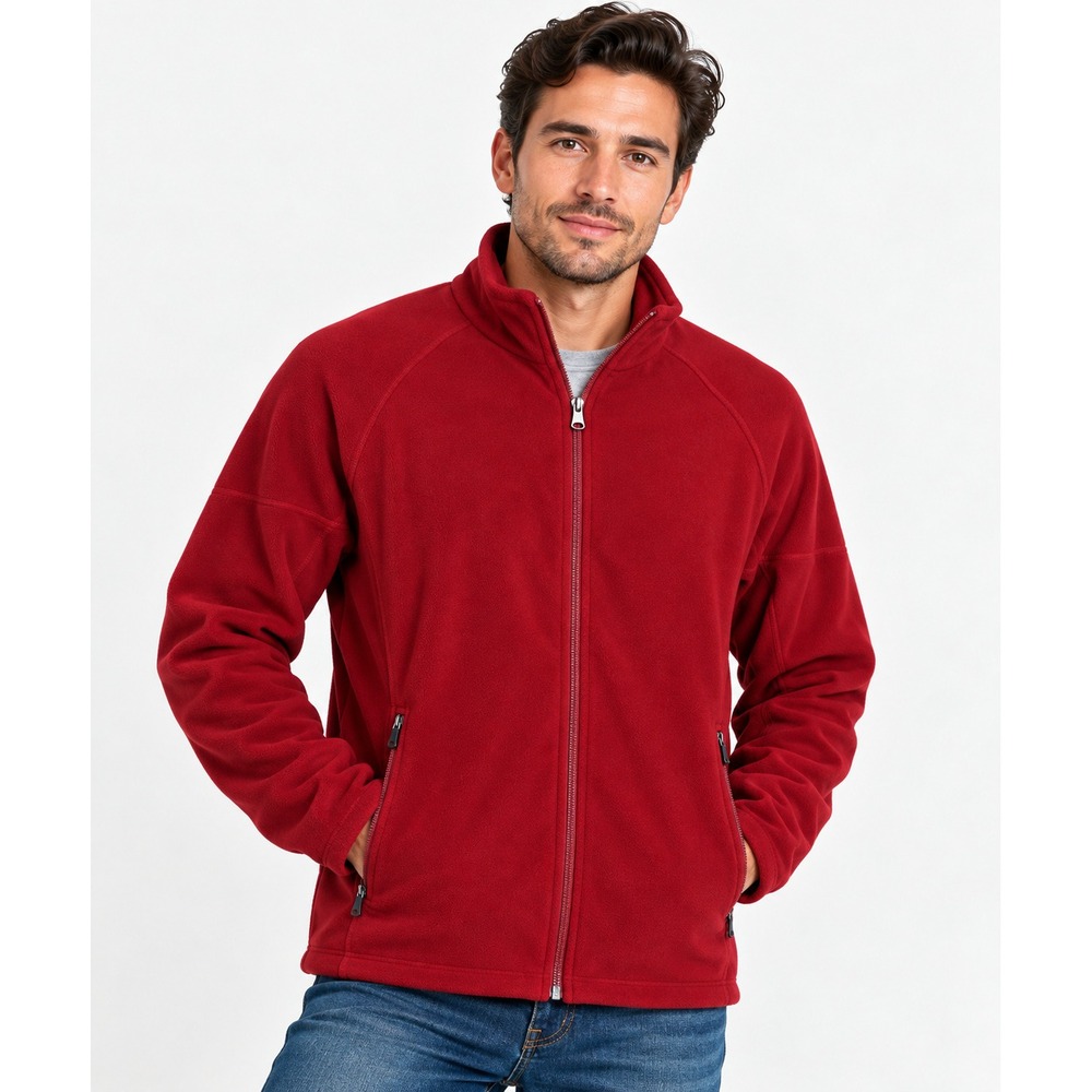 North End Men's Red Full Zip Fleece Jacket  Size S Lightweight Outdoor  NWT